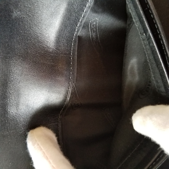 Coach Signature Jacquard Leather Tri-Fold Wallet With Checkbook Cover - Picture 9 of 11